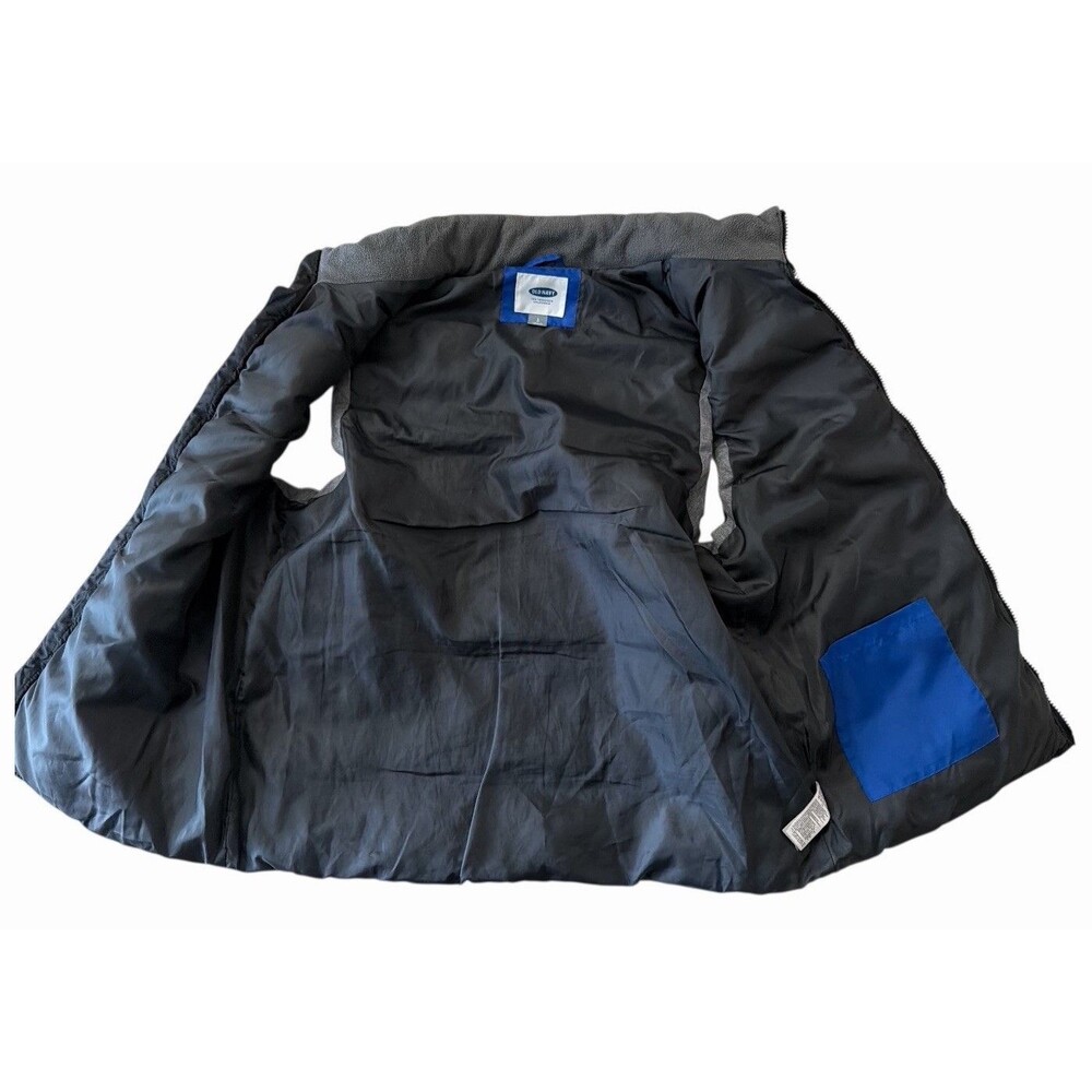 Old Navy Puffer Vest Men’s Large Black Gray Zip Up Sleeveless Jacket - Picture 5 of 8